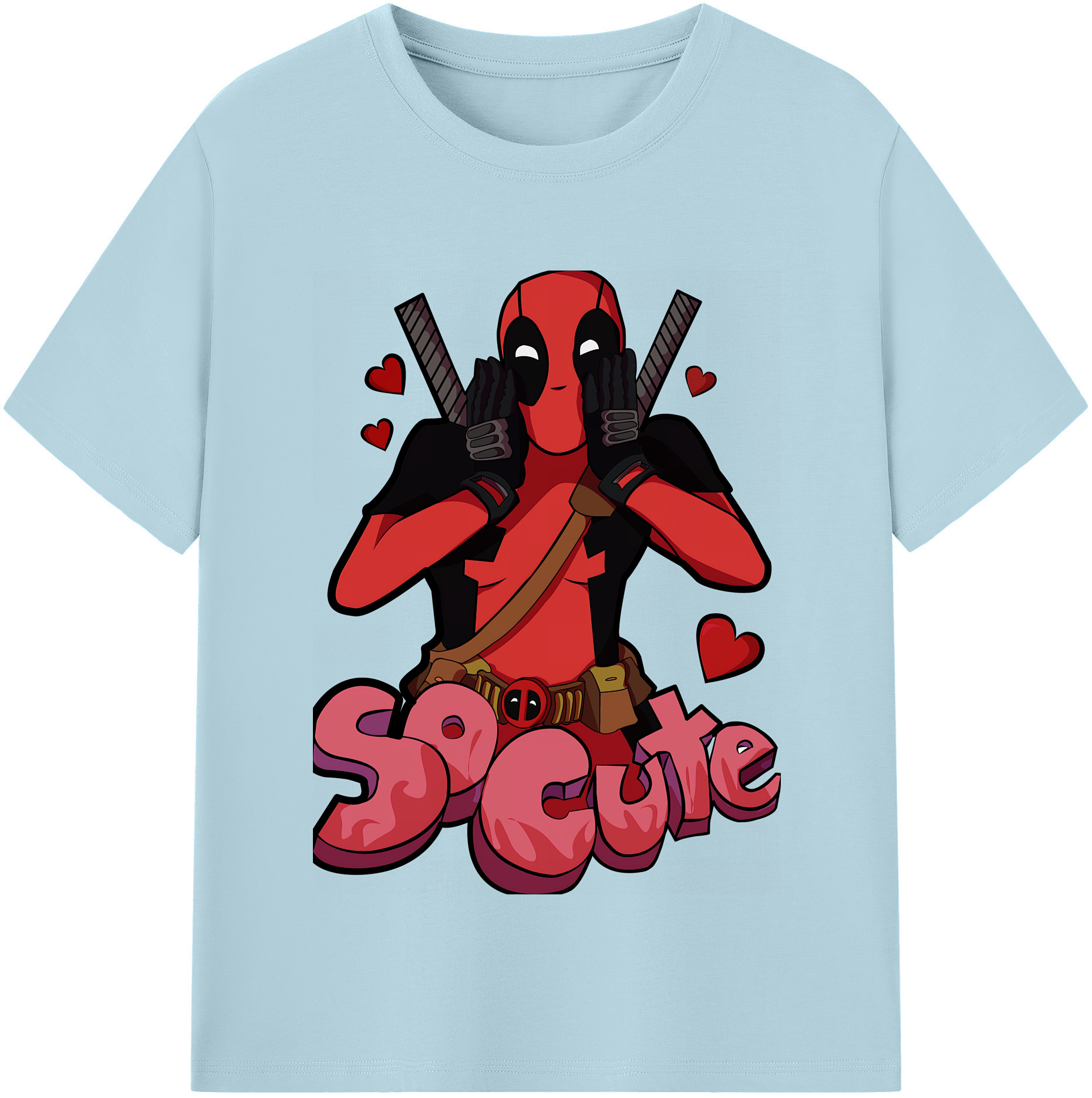 （画像用） Deadpool デッドプール 綿100％半袖Tシャツ（フロントプリント）